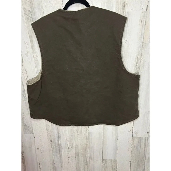 Carhartt Men's 2XL brown Sherpa Lined Canvas Vest Casual Quilted - Picture 6 of 6